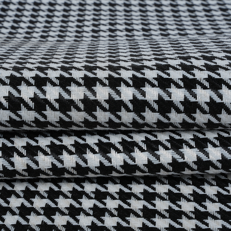 پارچه کتان پلی استر شطرنجی Houndstooth